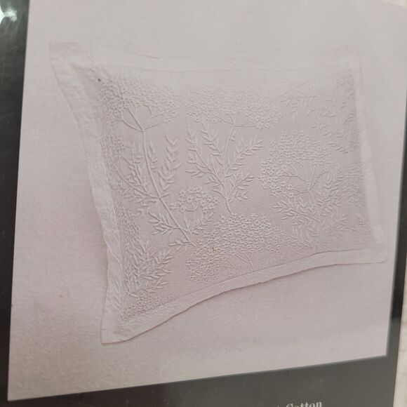 Martha Stewart Collection Floral Matelasse 100% Cotton KING Sham White - Picture 3 of 9